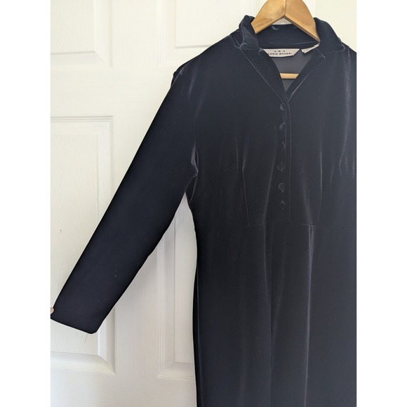 Vtg Long Sleeve‎ Black Velvet Aline Dress Sz 8P Made in the USA Timeless Holiday - Picture 6 of 12